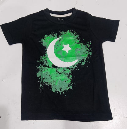 Boys Black "Pakistan Flag Art" Graphic T-Shirt - Premium Summer Wear