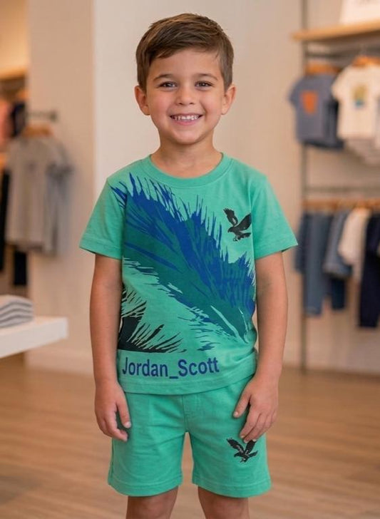 Toddler Boys Jordan Scott Eagle Graphic T-Shirt and Shorts Set - Green