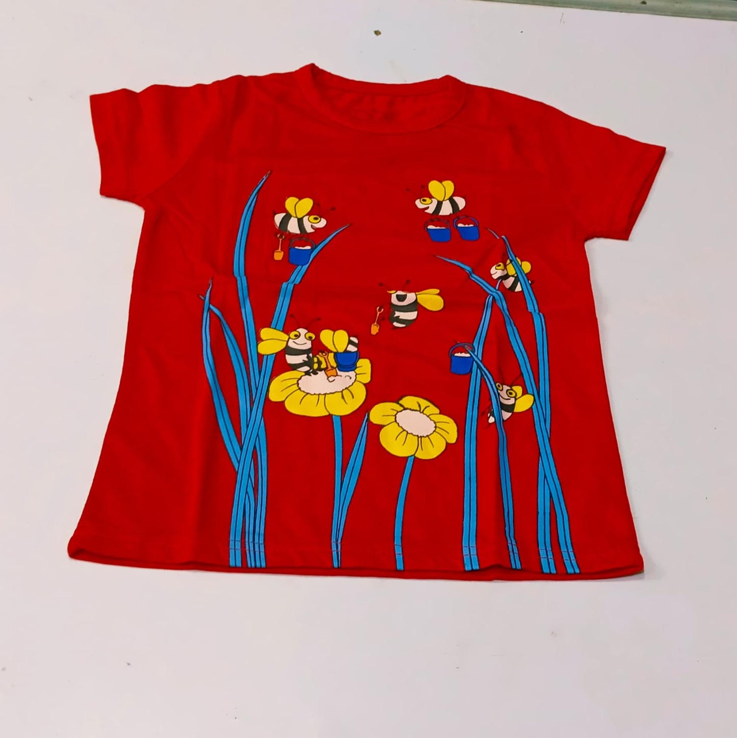 Little Bee Garden Organic Jersey Cotton Toddler Tee - Vibrant Red