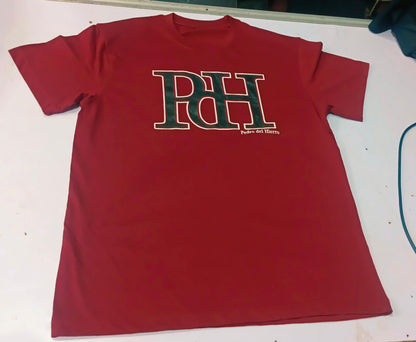 Premium 100% Jersey Cotton Men's Monogram Graphic Tee - Maroon