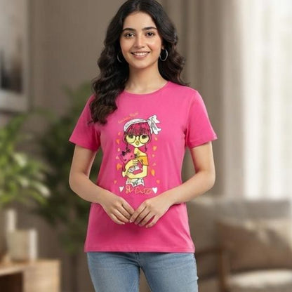 Girls Pink "So Cute" Graphic T-Shirt - Premium Jersey Cotton