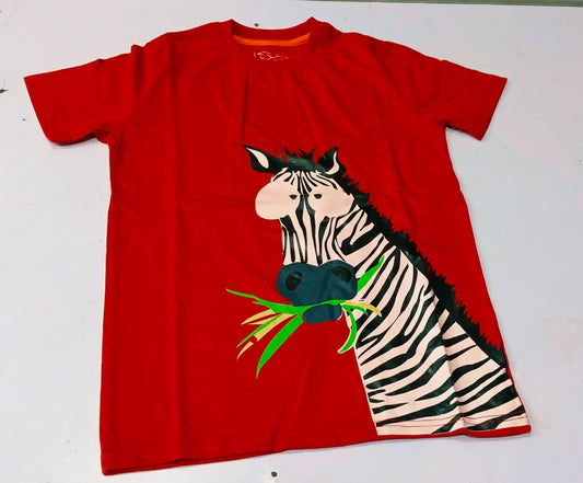 Baby Red "Cute Zebra" Graphic T-Shirt - Premium Jersey Cotton